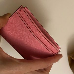 NWOT NEW Fossil brand pink pebble leather slim wallet sleeve card case